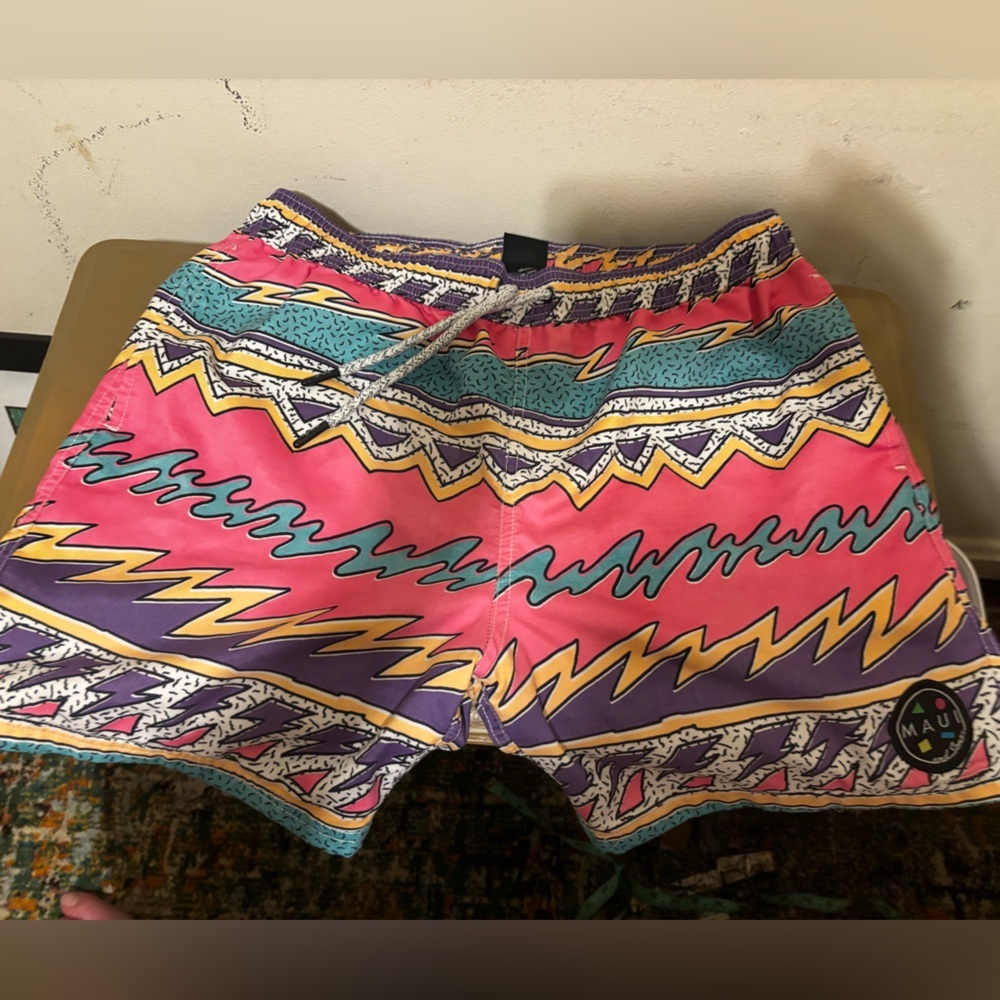Maui & sons Pink and Purple Patterned Swim Shorts Maui and Sons swim trunks